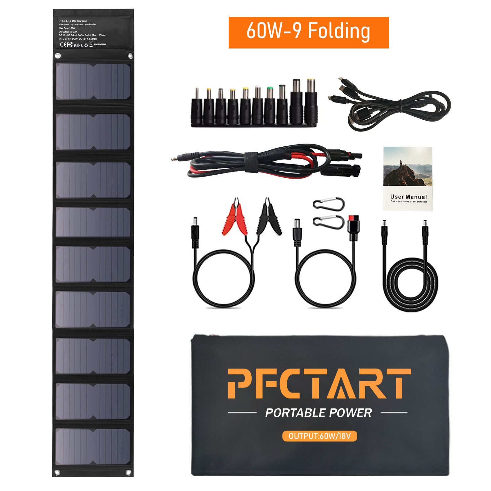 40W 60W 200 Watt Solar Panel Kit Portable Battery Charger Home RV Marine Outdoor