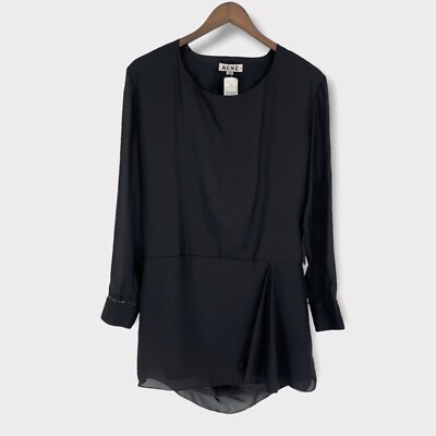 ACNE Studio Black Adelle Tape Long Sleeve Dress Size 38 US Medium NWT