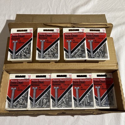 ALCOA ALUMINUM DURA-CLEAN SCREWS Strong Alloy 1 in x9 75 Pieces x 9 pack lot NIB