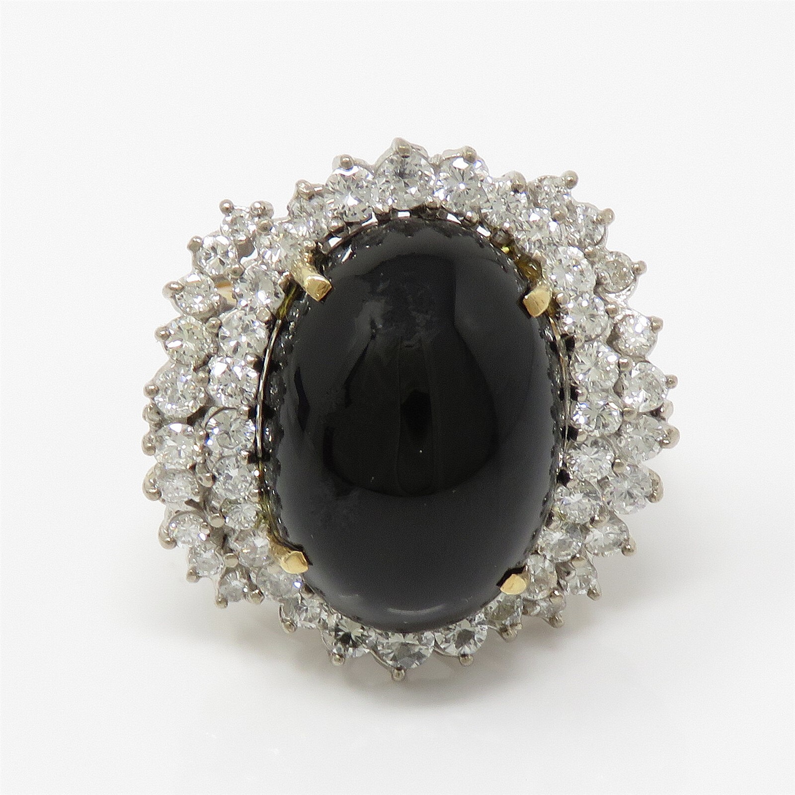 ★nyotan　リング NYJEWEL 14k Two Tone Gold Large Black Onyx 3ct Diamond Ring
