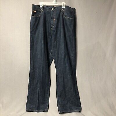 AKADEMIKS MENS SIZE 42 JEANS RN 0100964 EMBROIDERED SAFETY PRODUCT