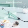 Maestri House Rechargeable Milk Frother, LunaFro NS Handheld Electric Foam Maker Waterproof Detachable Stainless Steel Whisk Drink Mixer Foamer for Lattes, Cappuccino, No Stand