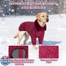 IDOMIK Dog Winter Coat for Small Dogs, Warm Dog Winter Jacket with Fleece High Collar, Zippered Cold Weather Coats for Dogs, Waterproof Doggy Snow Jacket Clothes,WineRed,S