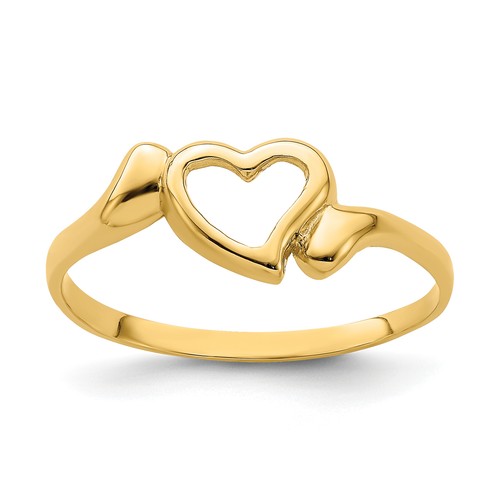 Lex & Lu 14k Yellow Gold Open Heart w/Swirl Ring Size 7.25