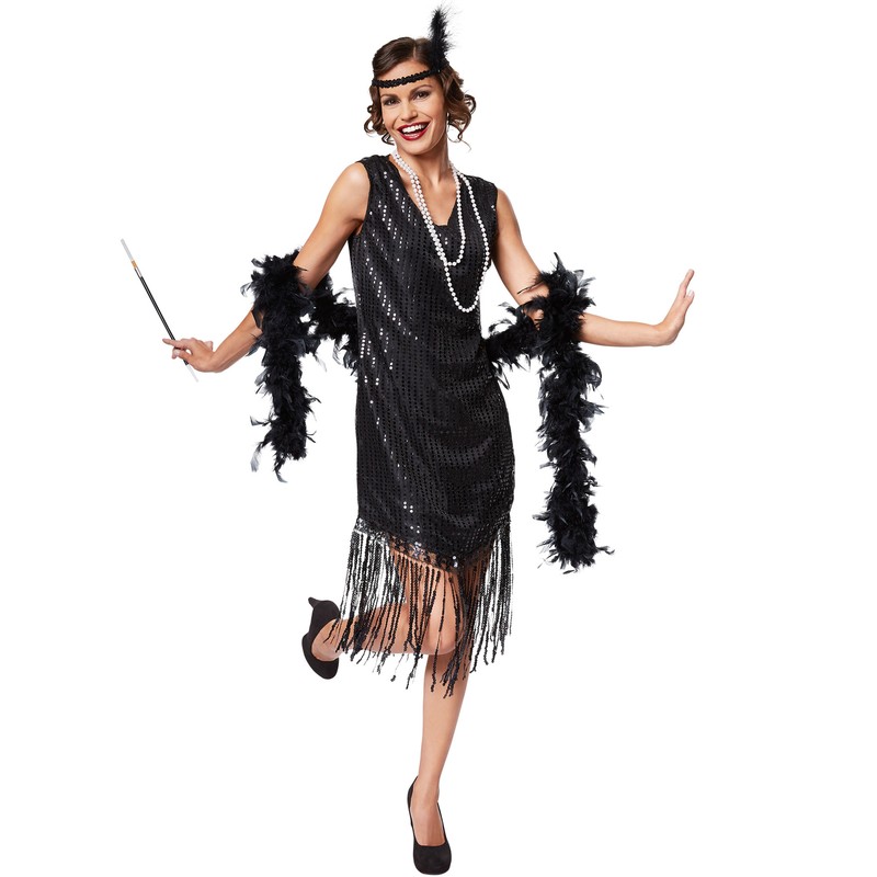 FrauenkostÃ¼M Charleston 20er Jahre Paillettenkleid Jazz Kleid Halloween Carneval
