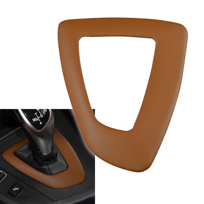 leather Gear Shift Knob Panel Cover For BMW X3 X4 F20 F30 F22 F32 Brown