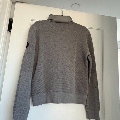 Pre-owned Canada Goose Hybridge Knit Jacket Black Label Wool Knit Down-filled Sz Xl In Gray
