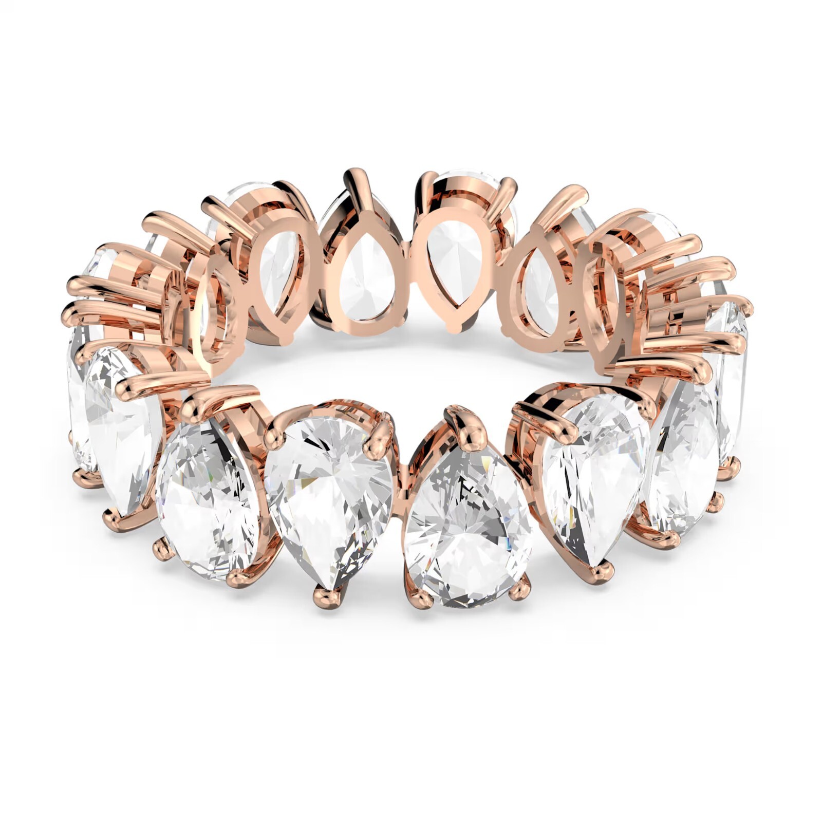 SWAR0VSKI Zirconia Matrix Vittore Ring,Drop Cut,White,Rose SWAR0VSKI Zirconia Matrix Vittore Ring,Drop Cut,White,Rose