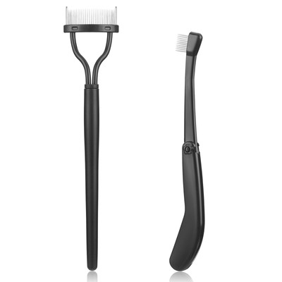 2Pcs Eyelash Comb Separator Set Curler Eyelash Brush with Foldable Lash Separ...