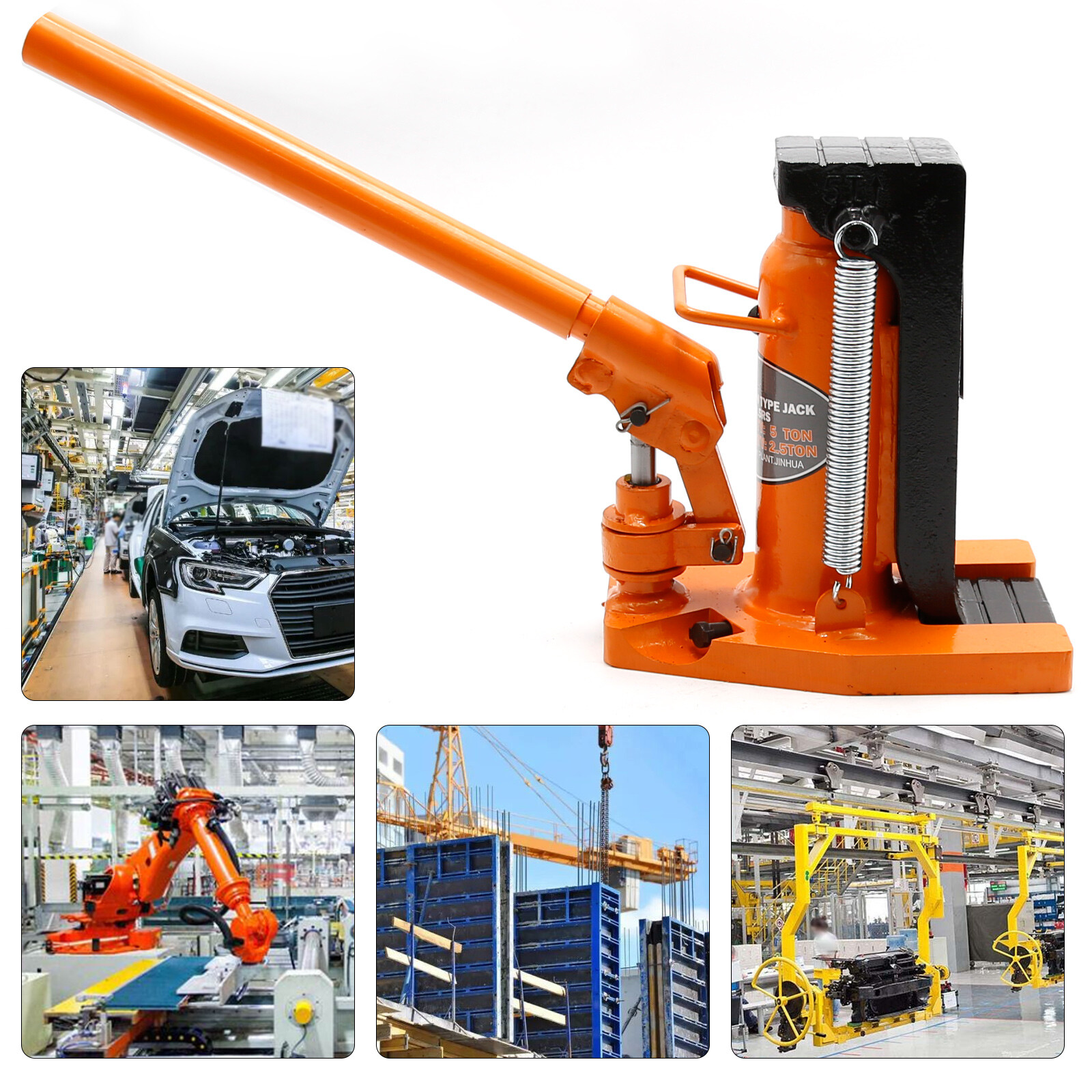 Hydraulic Machine Toe Car Jack Lift 5-10T Set Shop Equipment Heavy Duty Tool