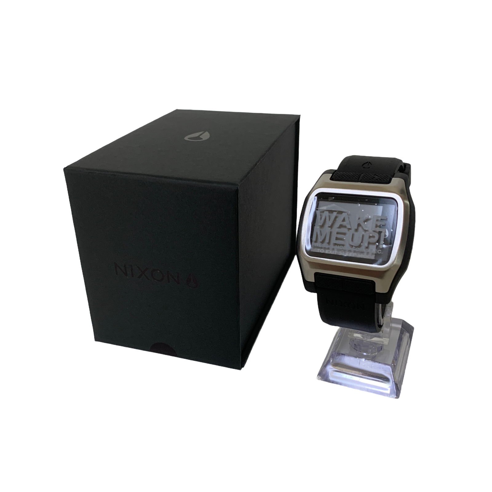 Pre-owned Nixon High Tide Men's Digital Surfing Watch Quartz Silver Resin Silicone Band