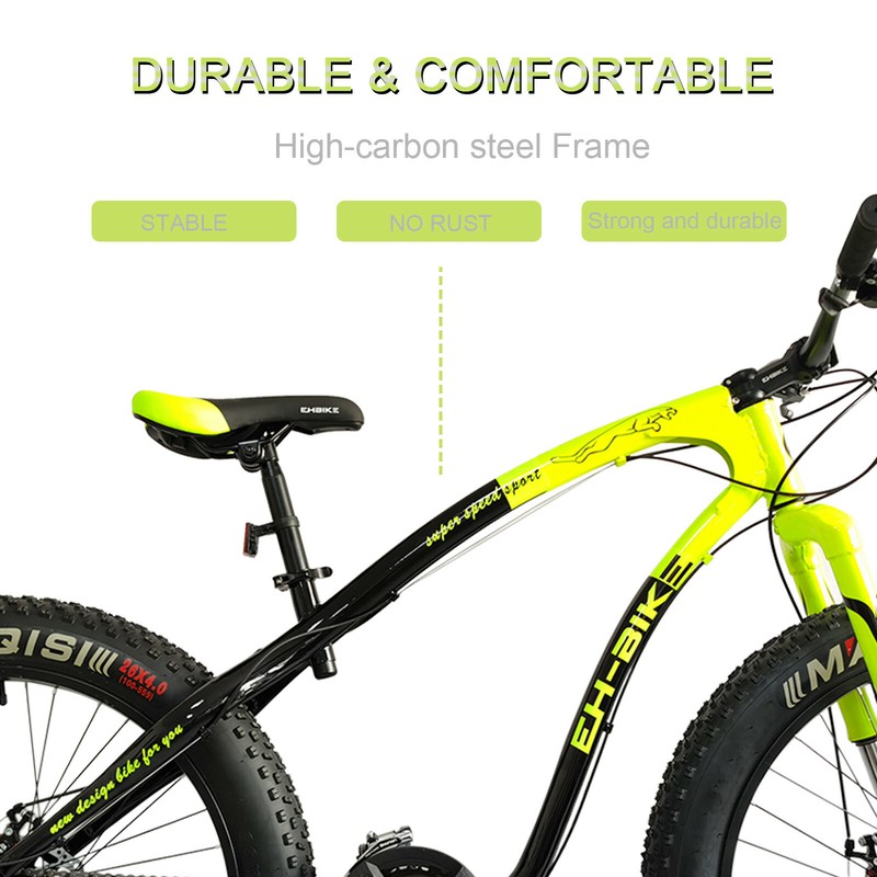 BESSKY Mens Bike 26" Full Suspension Mountain Bike Fat Tire Bikes MTB Bicycle