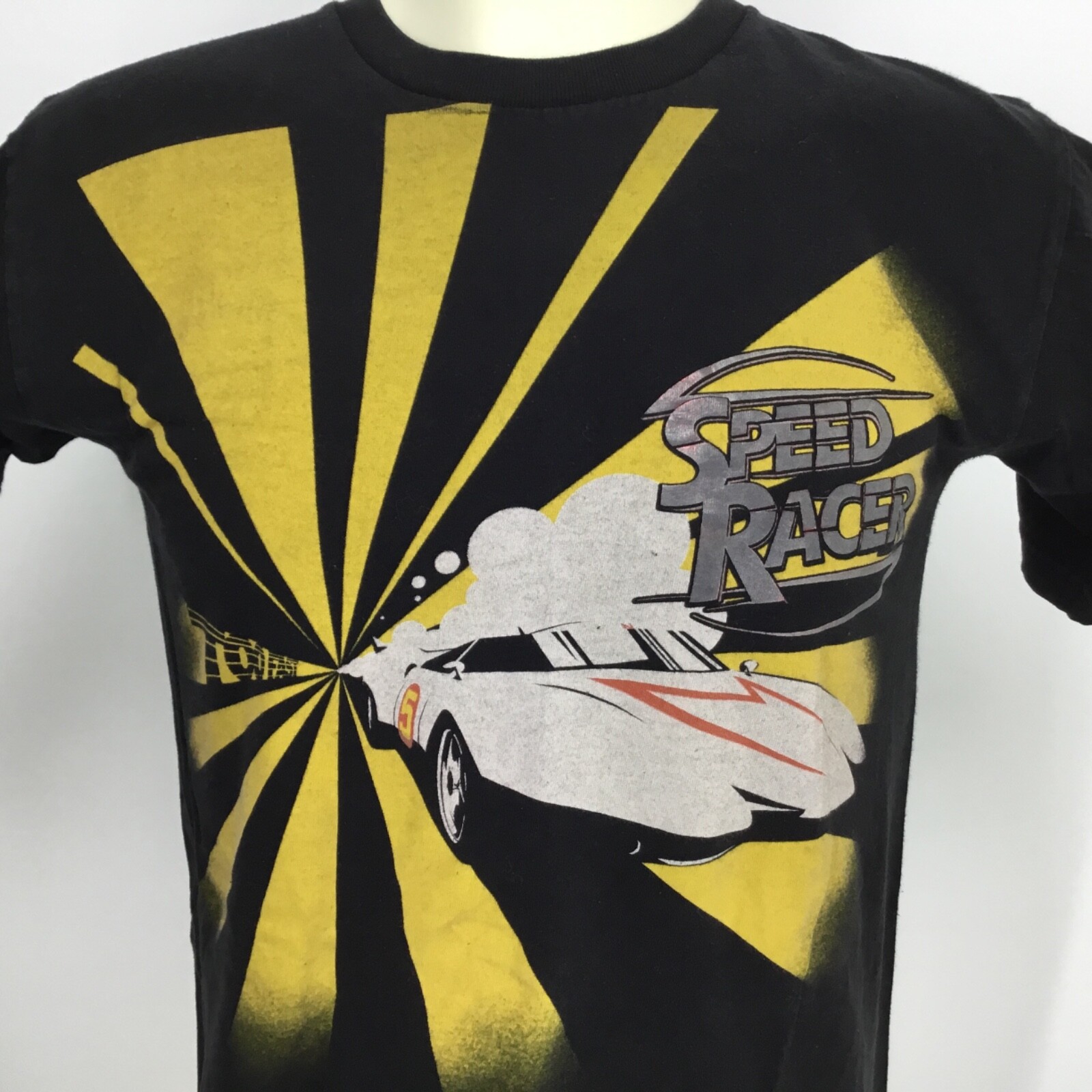 Tシャツ・カットソー Speed Racer Short Sleeve T Shirt (2color) USA製 90s SPEED RACER Multi Print S/S Tee 黒 L スピード