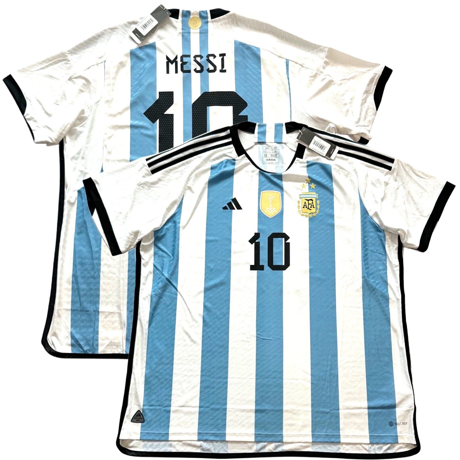2022/23 Argentina Authentic Home Jersey #10 Messi 3XL World