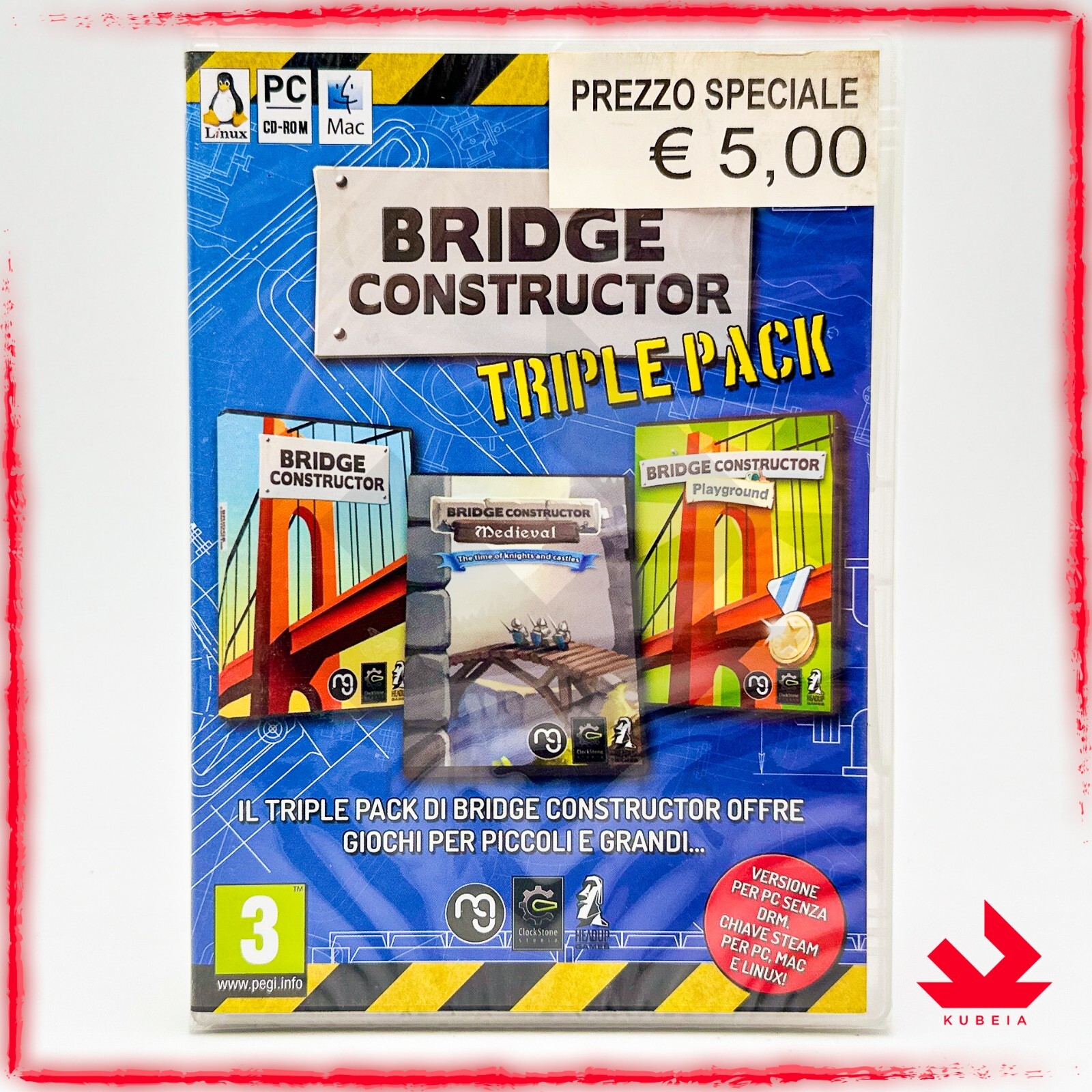 Bridge Constructor Triple Pack Italiano Nuovo Sigillato Microsoft Pc Steam