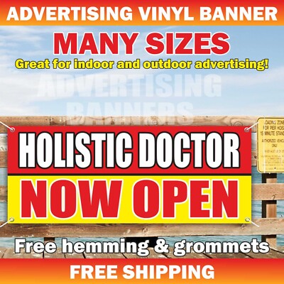 HOLISTIC DOCTOR NOW OPEN Advertising Banner Vinyl Mesh Sign Clinic Care Medicine