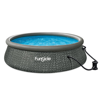 Funsicle 12' x 36'' QuickSet Ring Top Above Ground Swimming Pool, Herringbone