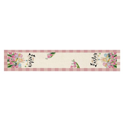 Easter Table Runner Colorful Bunny Table Cloth Home Party Dinner Decor 