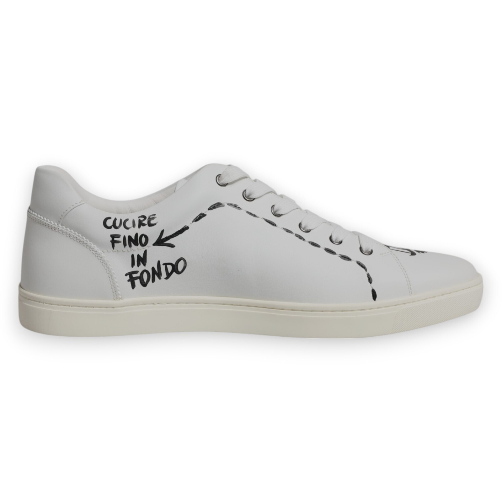 DOLCE & GABBANA Shoe White Leather Milano Low Top Sneaker
