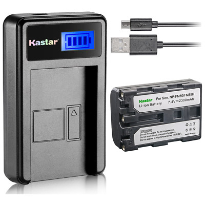 Kastar Battery LCD Charger for Sony NP-FM50 & Cyber-shot DSC-F828 DSC-R1 DSC-S30