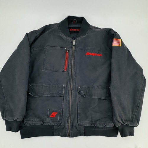 Snap-On Duck Canvas American Flag Grey Full Zip Workwear
