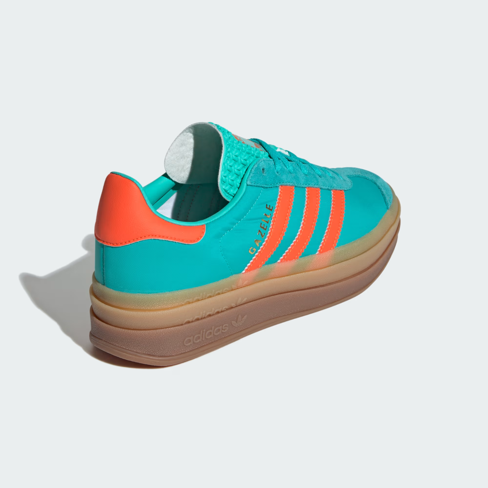 Pre-owned Adidas Originals Adidas Women's Originals Gazelle Bold Platform Shoes In Mint And Orange