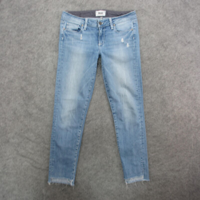 Paige Jeans Women's 28 Blue Light Wash Low Rise Skinny Ankle Jeans