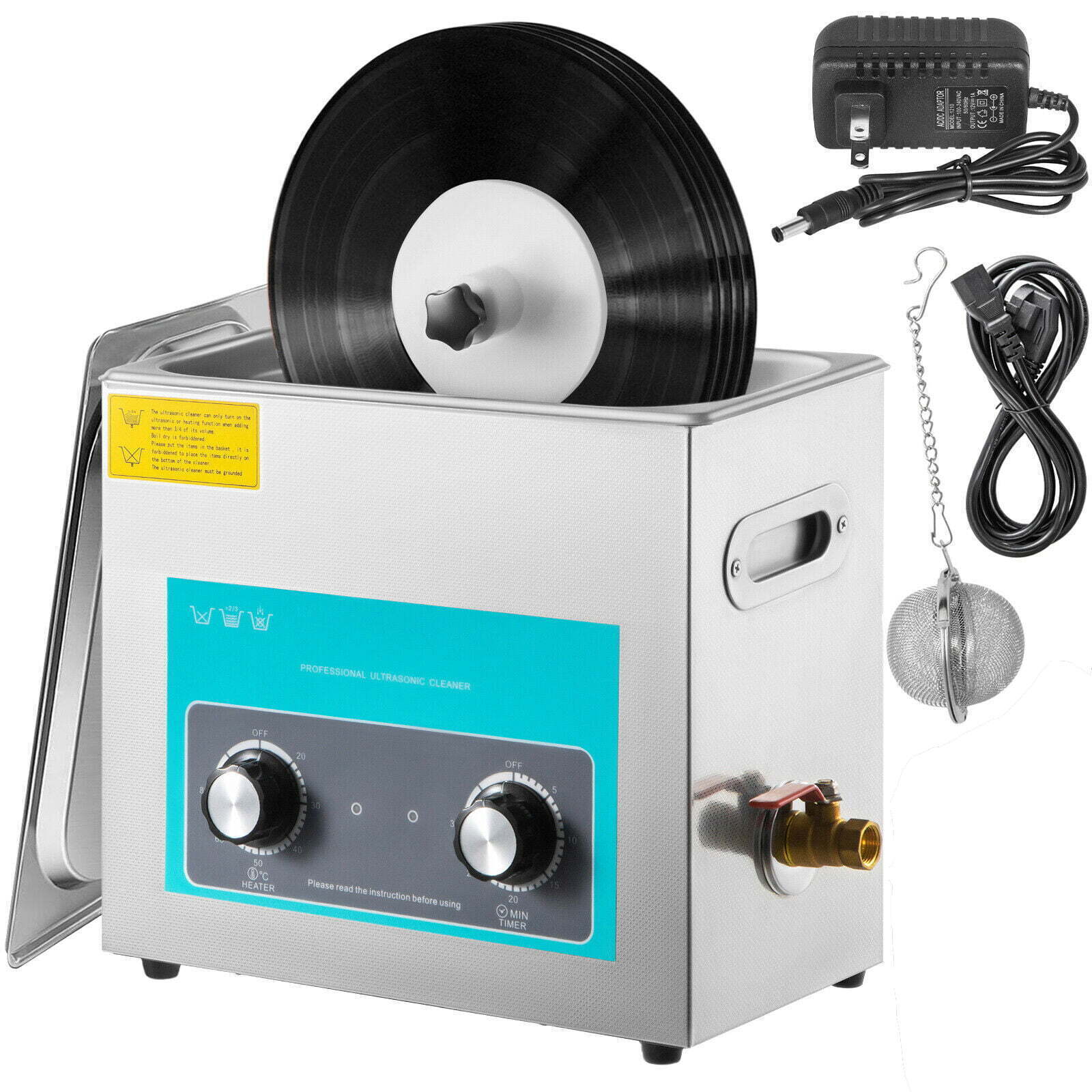 Ultrasonic Vinyl Record Cleaner Vinyl Ultrasonic Cleaning Machine 6L Knob