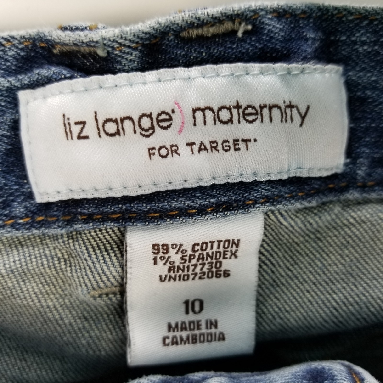 Liz Lange Maternity For Target Womens Jeans Size 10 Distressed Pocket Flaps