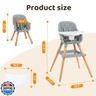Ezebaby 6 in 1 High Chairs for Babies and Toddlers, Baby High Chair Convertible to Booster Seat and Toddler Chair, Wooden High Chair with Storage and Dishwasher Safe Tray