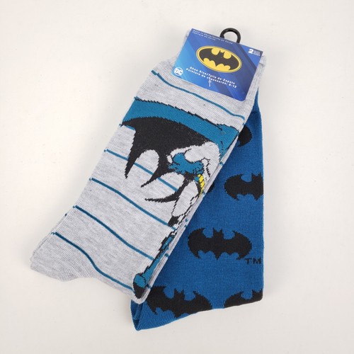 2 Pair Men's Crew 6-12 Grey Blue Dc Comics New