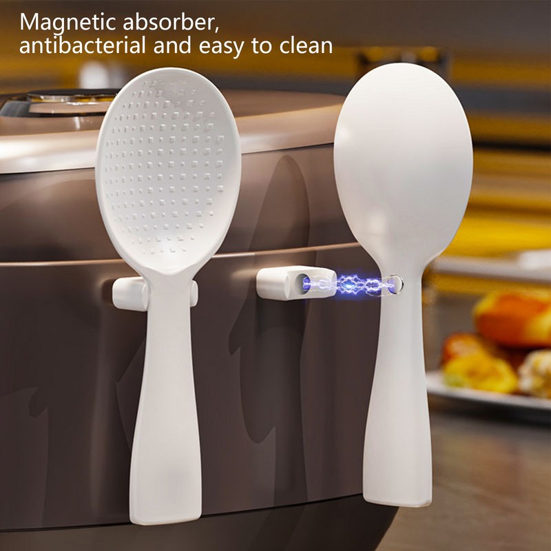 Rice Serving Spoon Rice Cooker Serving Mixing Spatula with Magnetic Rack clean