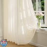 FMFUNCTEX Sheer Non-See-Through Taupe Curtains for Bedroom, Faux Silk That Let Light Curtains 72 inches Long Light Filtering Privacy Sheer Window Drapes for Living Room, Rod Pocket 2 Panels Set