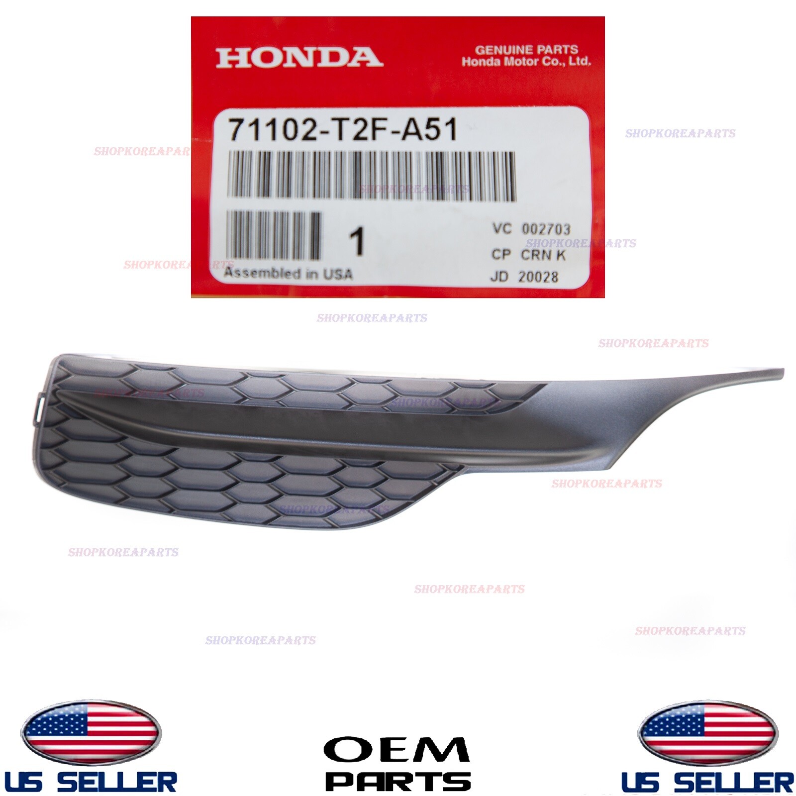 Genuine OEM Front Bumper Fog Lamp Cap Cover RIGHT HONDA ACCORD LX