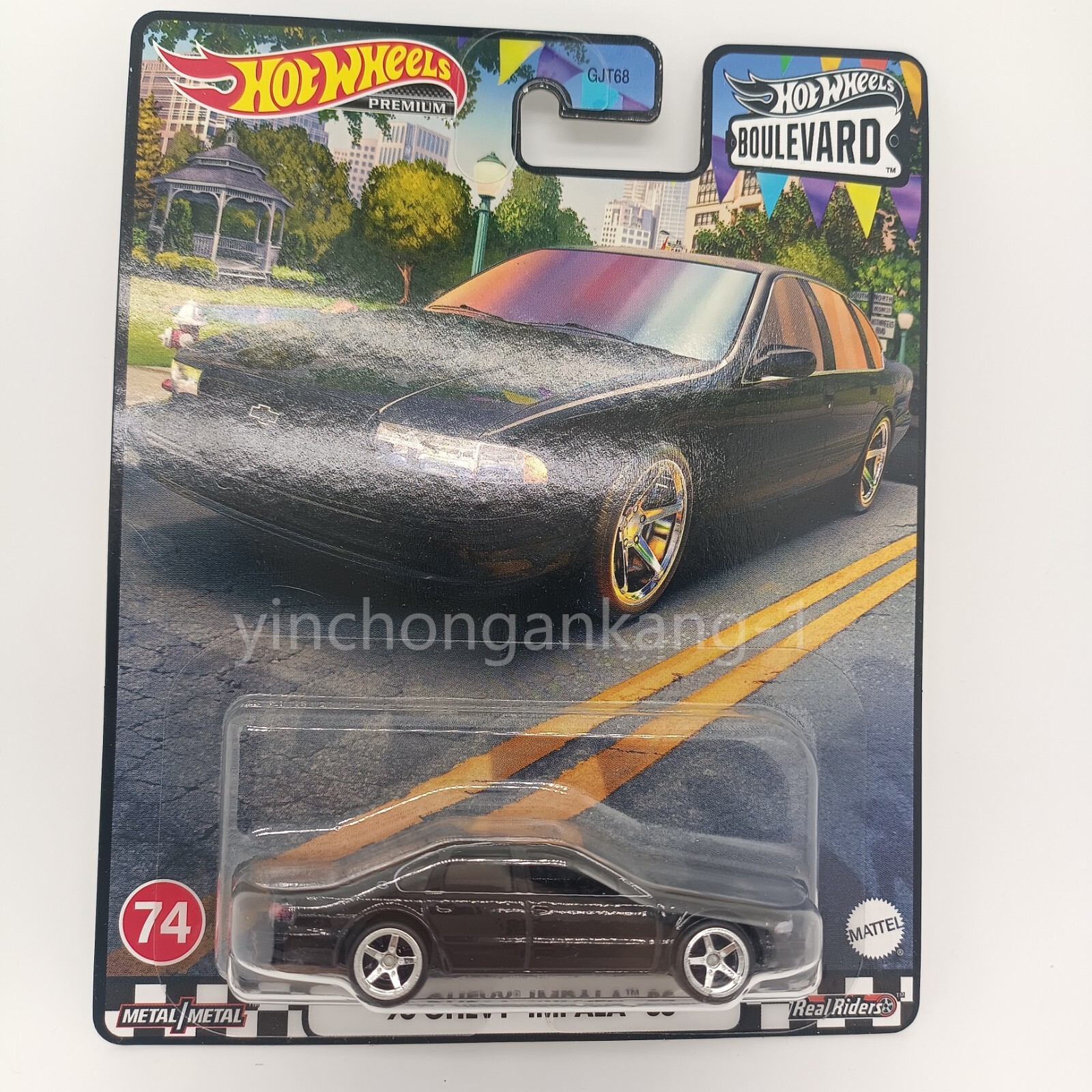 ホットウィール CHEVY IMPALA Hot Wheels Premium Boulevard #74 96 Chevy Impala SS (Black