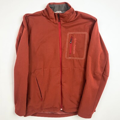 SALOMON Red Full Zip Heavy Duty Mid Layer Jacket Men's Size XL