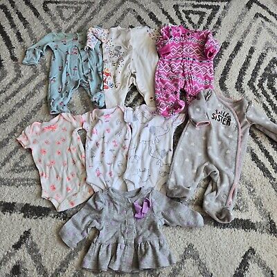Preemie Baby Infant Girl's Clothes Sleepers Oonsies Lot Various Brands 