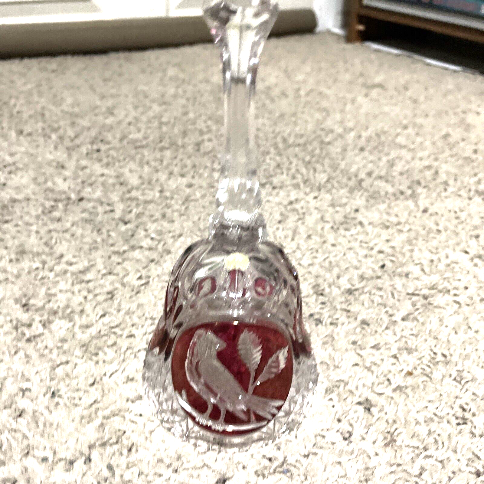 花瓶 アルンシュタットクリスタル社製 【美品】切子 ドイツ 】 レッド【
