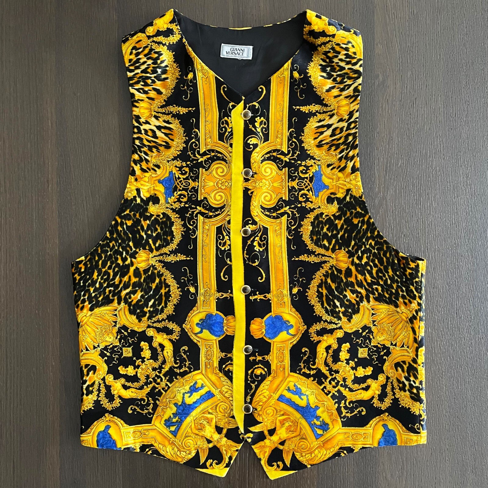 GIANNI VERSACE velvet vest Baroque Sauvage pattern size 50 from F/W 1992/93  | eBay