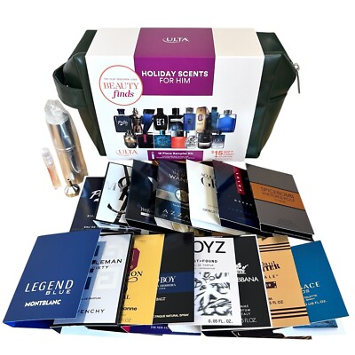 ULTA Beauty Finds Holiday Scents For Him 2024 Sampler 16pc Cologne Set Gift Bag