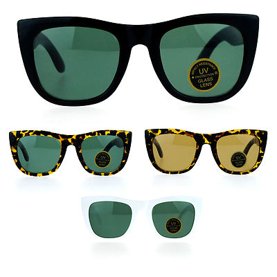SA106 Vintage Style Glass Lens Rectangular High Point Plastic Sunglasses
