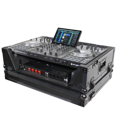 ProX XS-PRIME 4WBL2U Denon PRIME4 case W/2U Rack mount & wheels Black on Black
