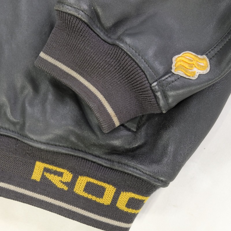 Rare Vintage ROCAWEAR NY Spell Out Full Zip Leather Jacket Rare Vintage ROCAWEAR NY Spell Out Full Zip Leather Jacket