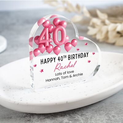 Personalised Happy 40th Birthday Gift Plaque, Birthday Gift For Her