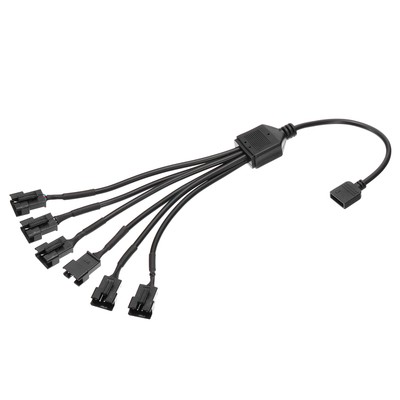 12V 4Pin Splitter Cable, Power Cord with 1 to 6 ARGB SM Male Extension Cable