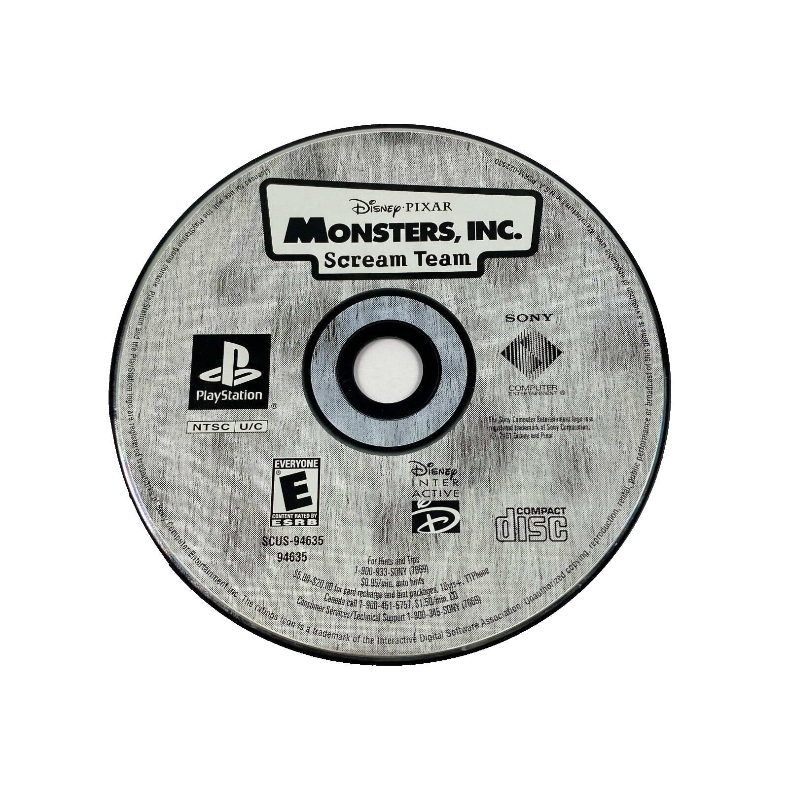 Disney PIXAR Monsters INC Scream Team Playstation PS1 Video Game DISC ONLY  | eBay