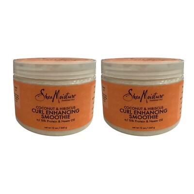 Shea Moisture Coconut & Hibiscus Curling Enhancing Smoothie 12 oz Agave Flaxseed