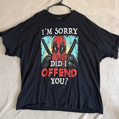 Marvel Deadpool I'm Sorry Did I Offend You Men's Black T-Shirt 3XL