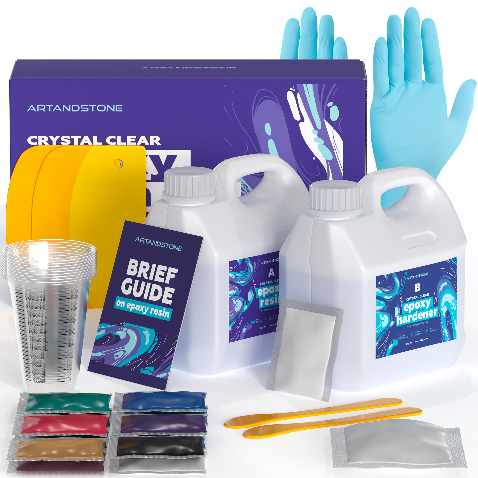 Crystal Clear Epoxy Resin Kit - 72 Oz (with Tools)