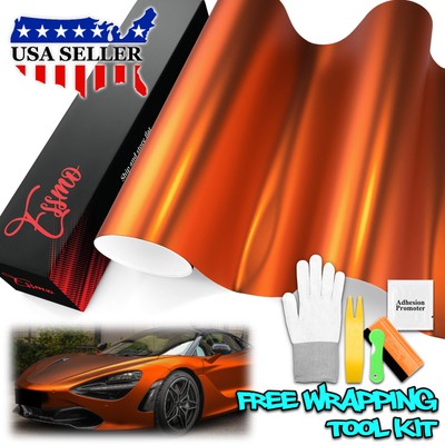 ESSMO PET Romance Chrome Lava Orange Auto Car Vehicle Vinyl Wrap Decal Sticker
